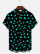 Camisa informal de manga corta con botones y bolsillo para hombre con calavera de Halloween de Alohadaddy