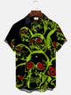 Alohadaddy Skull Contrast Color Men's Pocket Button Casual Short Sleeve Shirt