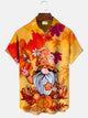 Alohadaddy Plants Autumn Santa Pumpkin Men Pocket Button Casual Short Sleeve Shirt