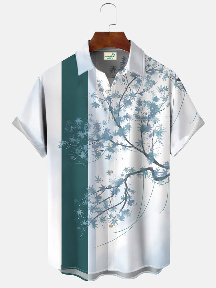 Camisa informal de manga corta para hombre, estilo años 50, con botones y diseño de plantas y flores, estilo nacional, de Alohadaddy