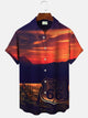 Camisa informal de manga corta con bolsillos y botones para hombre Alohadaddy Sunset Route 66