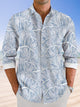 Alohadaddy Curve Stripe Wave Men Button Pocket Casual Short Sleeve Shirt