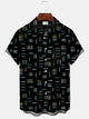 Camisa informal de manga corta con bolsillos y botones a rayas fluorescentes para hombre de Alohadaddy