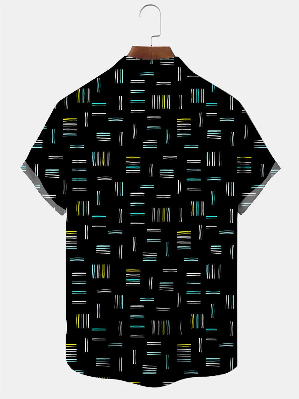 Chemise décontractée à manches courtes et poches à boutons pour hommes Alohadaddy Stripe Fluorescent
