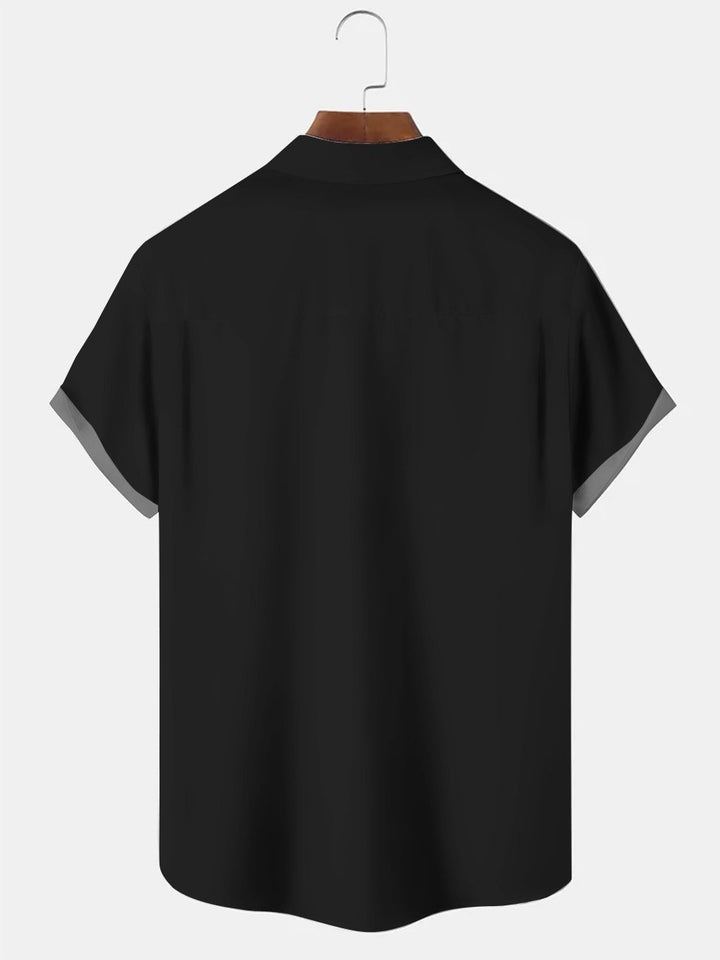 Chemise décontractée à manches courtes avec poche boutonnée pour homme Alohadaddy Halloween Pumpkin