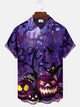 Alohadaddy Halloween Pumpkin Mens Button Down Casual Short Sleeve Shirt
