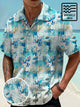 Camisa informal de manga corta con botones y estampado de flores y plantas para hombre de Alohadaddy