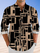 Camisa informal de manga larga con botones y bolsillos con líneas cruzadas geométricas de Alohadaddy