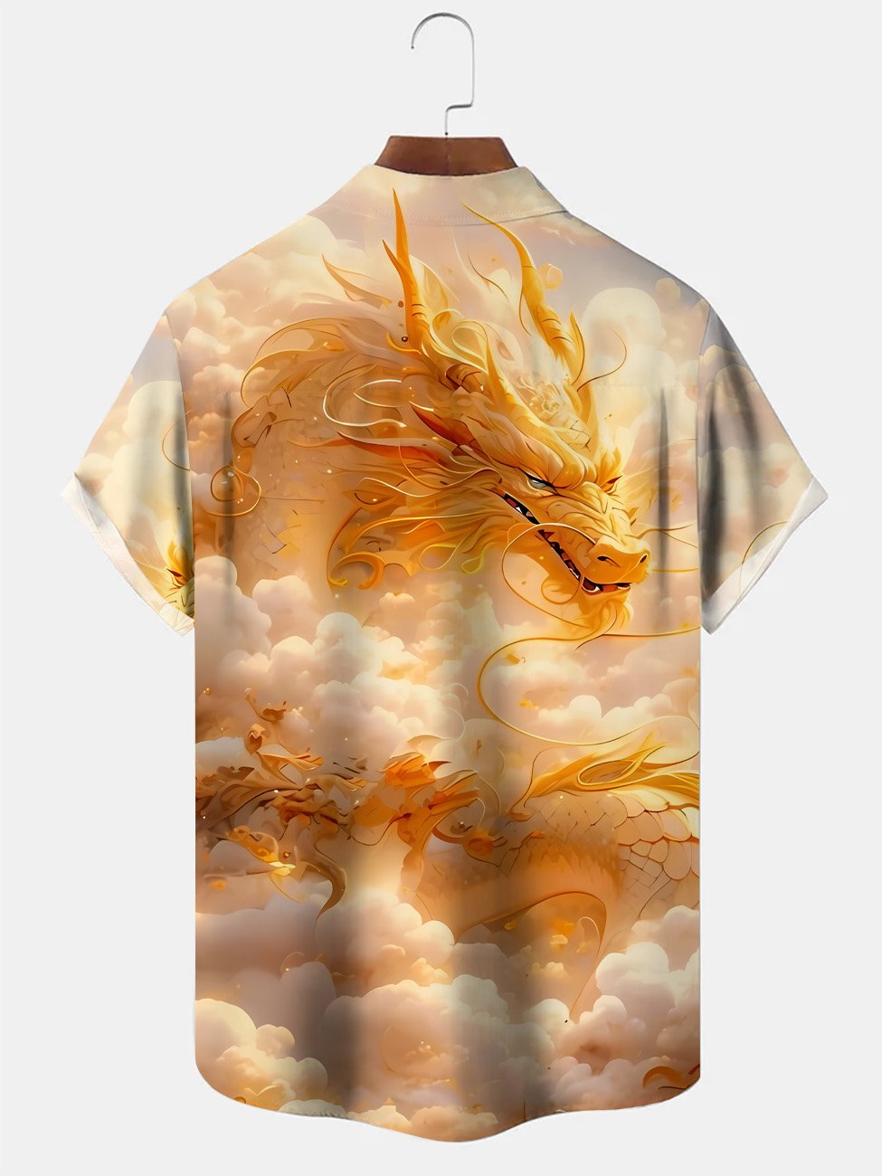 Camisa casual de manga corta con botones para hombre Alohadaddy Sky Clouds Dragon