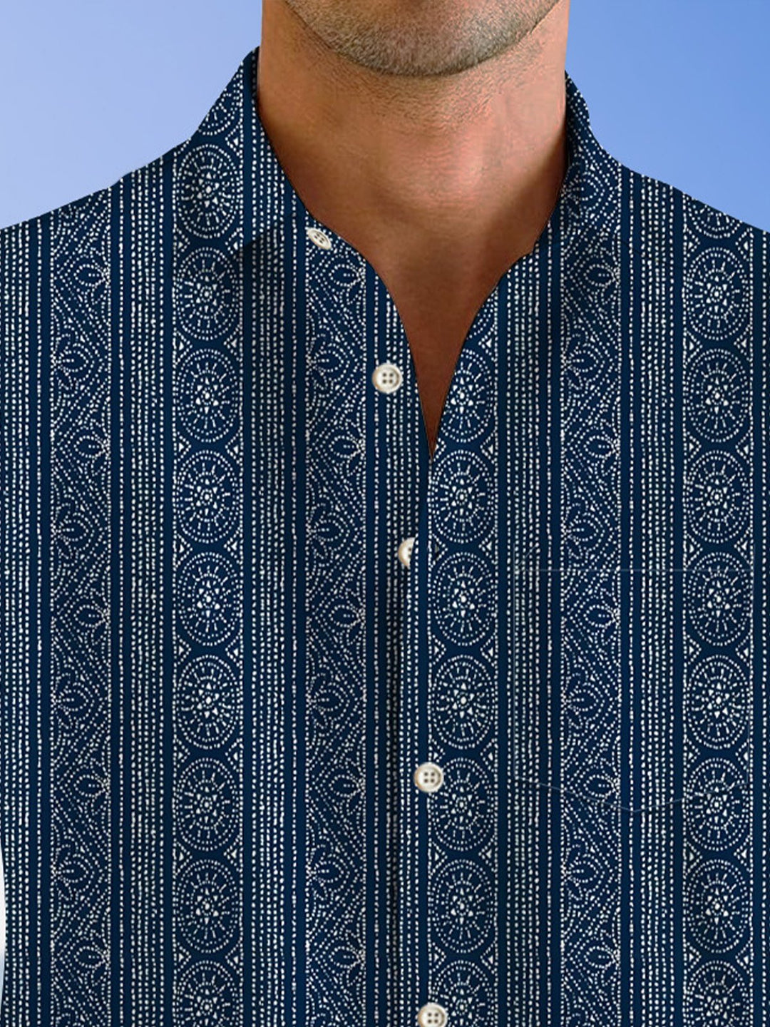 Chemise boutonnée décontractée à manches longues pour hommes à motif ethnique Alohadaddy