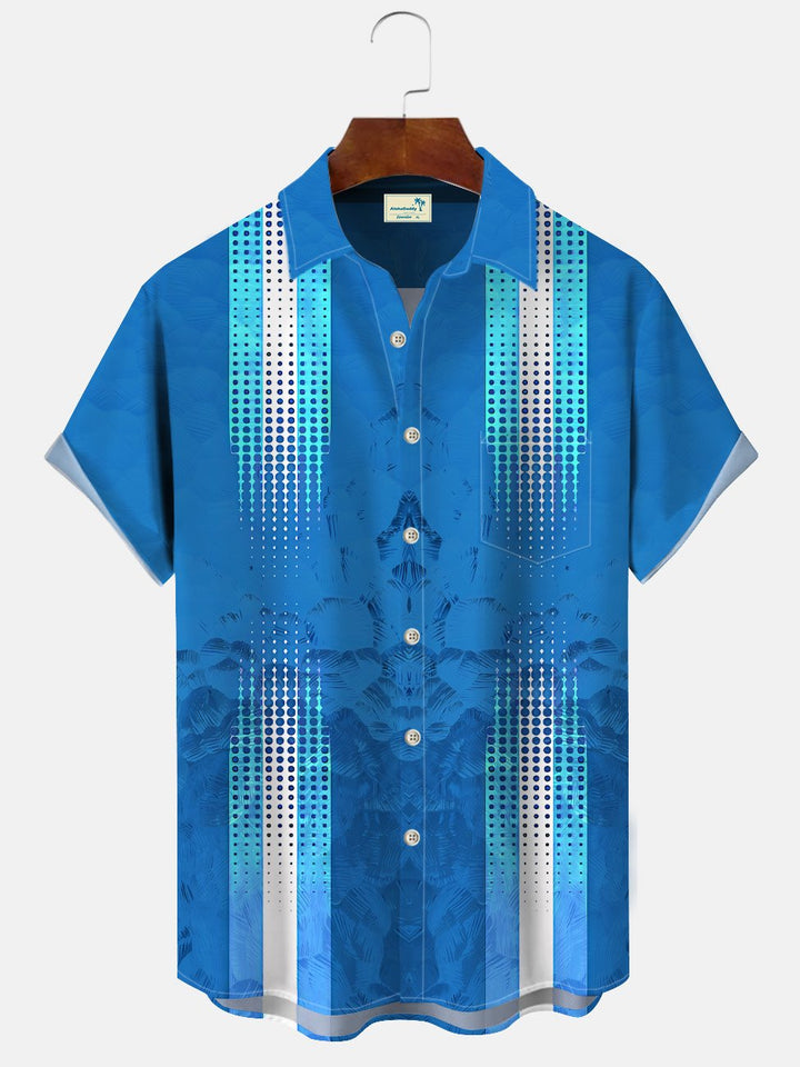 Camisa informal de manga corta para ir al trabajo con bolsillos y botones fluorescentes de lunares de Alohadaddy, años 50
