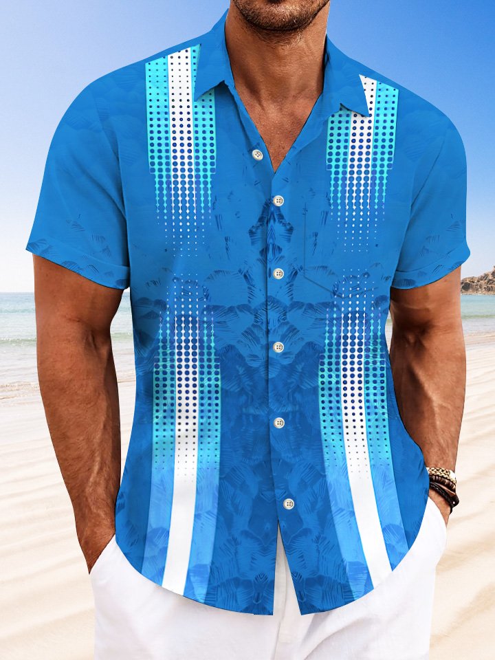 Camisa informal de manga corta para ir al trabajo con bolsillos y botones fluorescentes de lunares de Alohadaddy, años 50