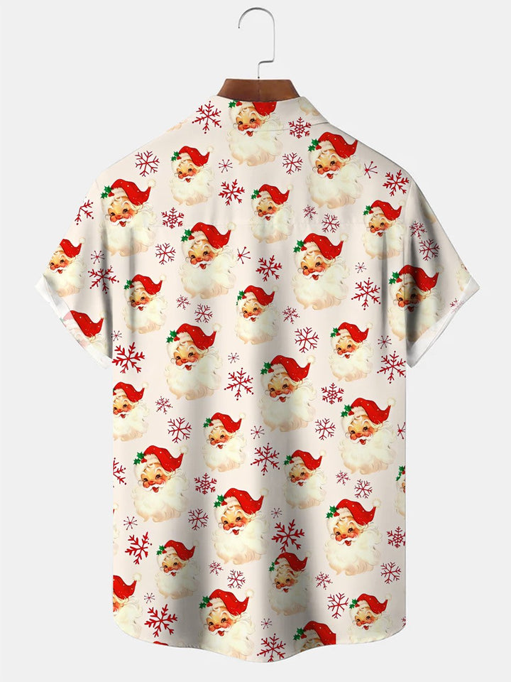 Chemise décontractée à manches courtes avec poche et boutons de Père Noël de Alohadaddy