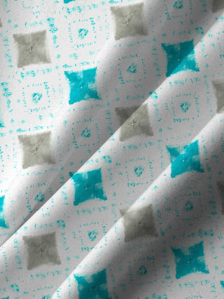 Camisa informal de manga corta con botones y bolsillo con estampado geométrico de colores contrastantes de Alohadaddy