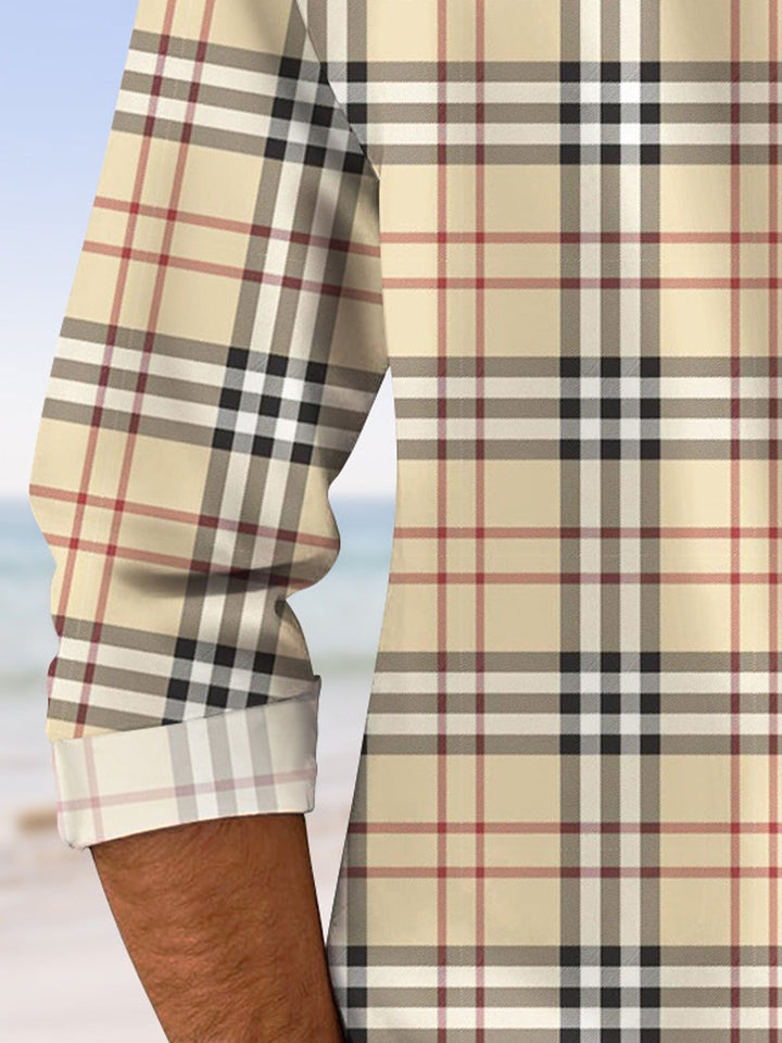 Camisa informal de manga larga con bolsillos y botones a cuadros de Alohadaddy