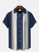 Camisa informal de manga corta para ir a jugar a los bolos, estilo años 50, con bolsillos abotonados y estampado geométrico étnico de Alohadaddy