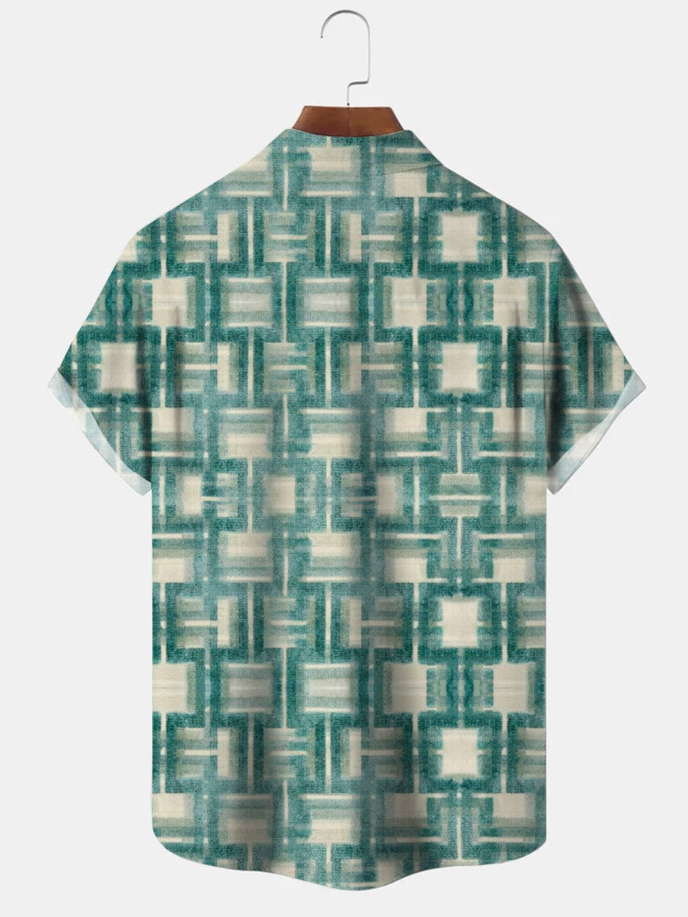Alohadaddy Retro Plaid Button Pocket Casual Short Sleeve Shirt
