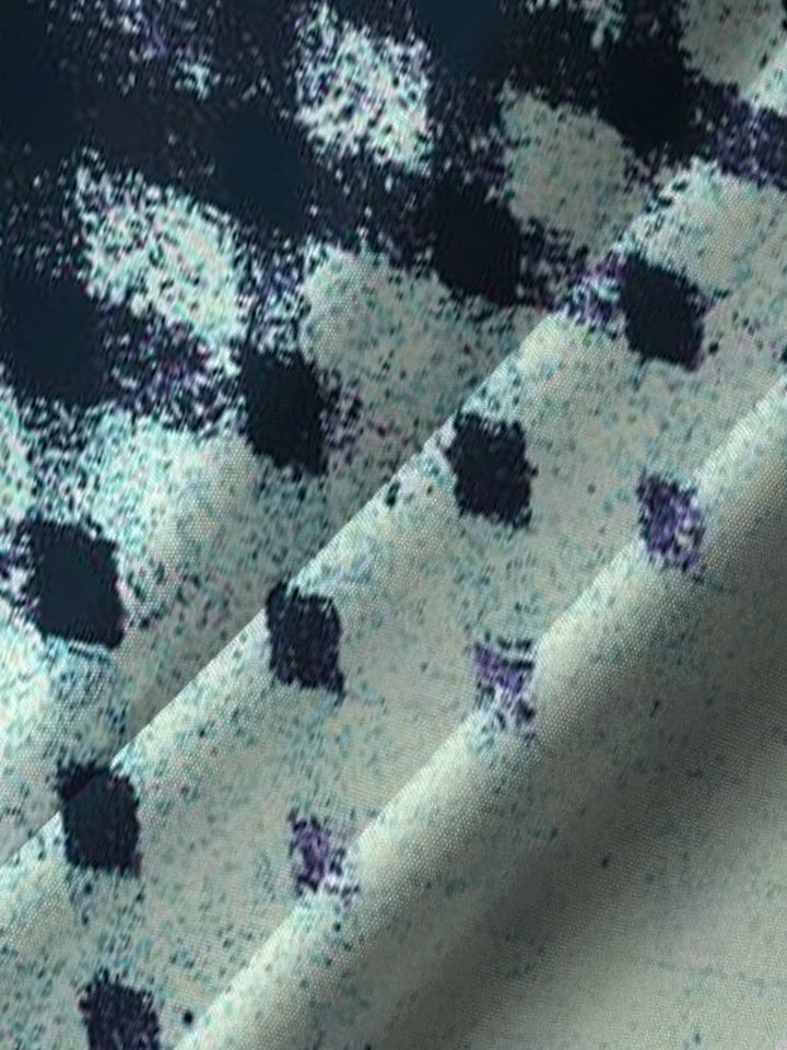 Alohadaddy Geometric Pattern Pixel Pocket Button Casual Short Sleeve Shirt