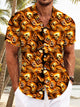Camisa informal de manga corta con bolsillos y botones con luces navideñas de Alohadaddy