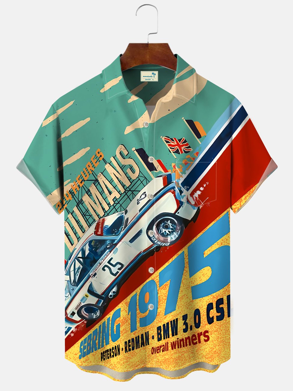 Alohadaddy Car Vintage Pocket Button Casual Short Sleeve Shirt