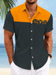 Camisa informal de manga corta con botones y bolsillo con calabaza de Halloween de Alohadaddy