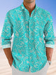 Alohadaddy Plant Cashew Flower Button Pocket Casual Long Sleeve Shirt