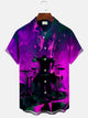 Alohadaddy Music Drum Set Retro Button Pocket Casual Short Sleeve Shirt