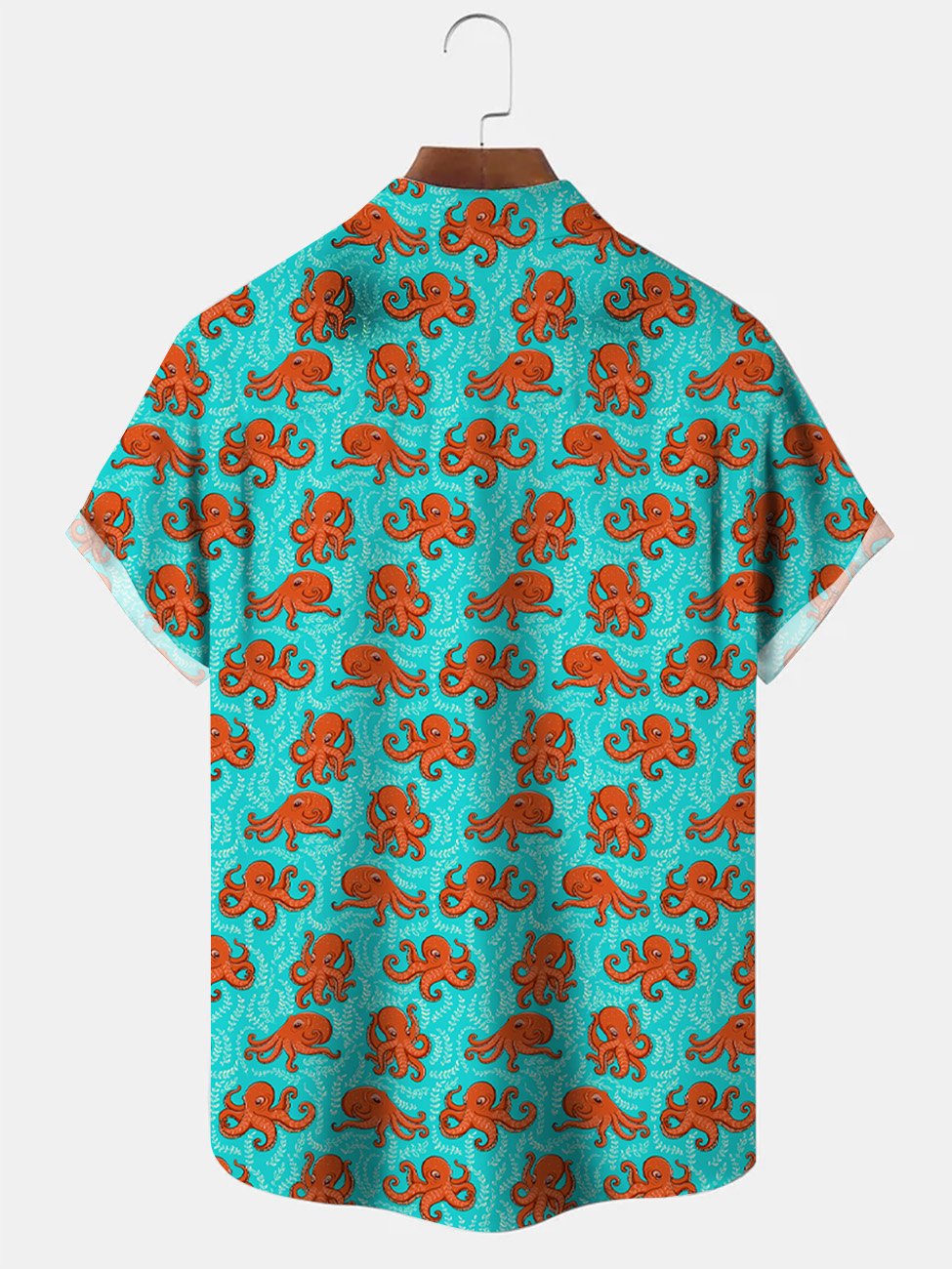 Camisa informal de manga corta con bolsillo abotonado y diseño de pulpo Sea Life de Alohadaddy
