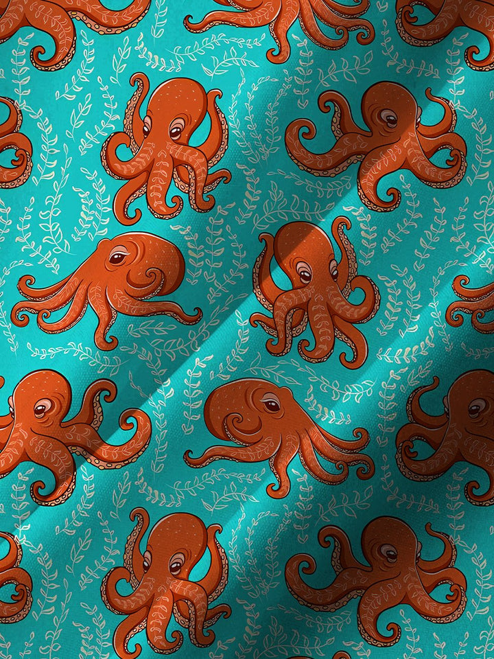 Camisa informal de manga corta con bolsillo abotonado y diseño de pulpo Sea Life de Alohadaddy