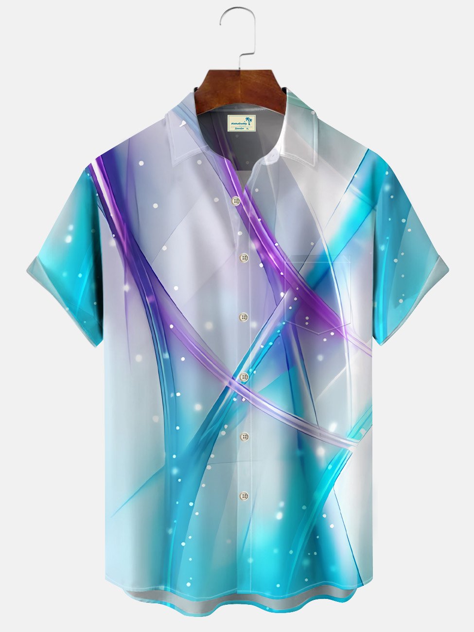 Alohadaddy Curve Gradient Button Pocket Casual Short Sleeve Shirt