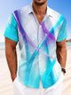 Camisa casual de manga corta con bolsillos y botones con degradado de Alohadaddy Curve