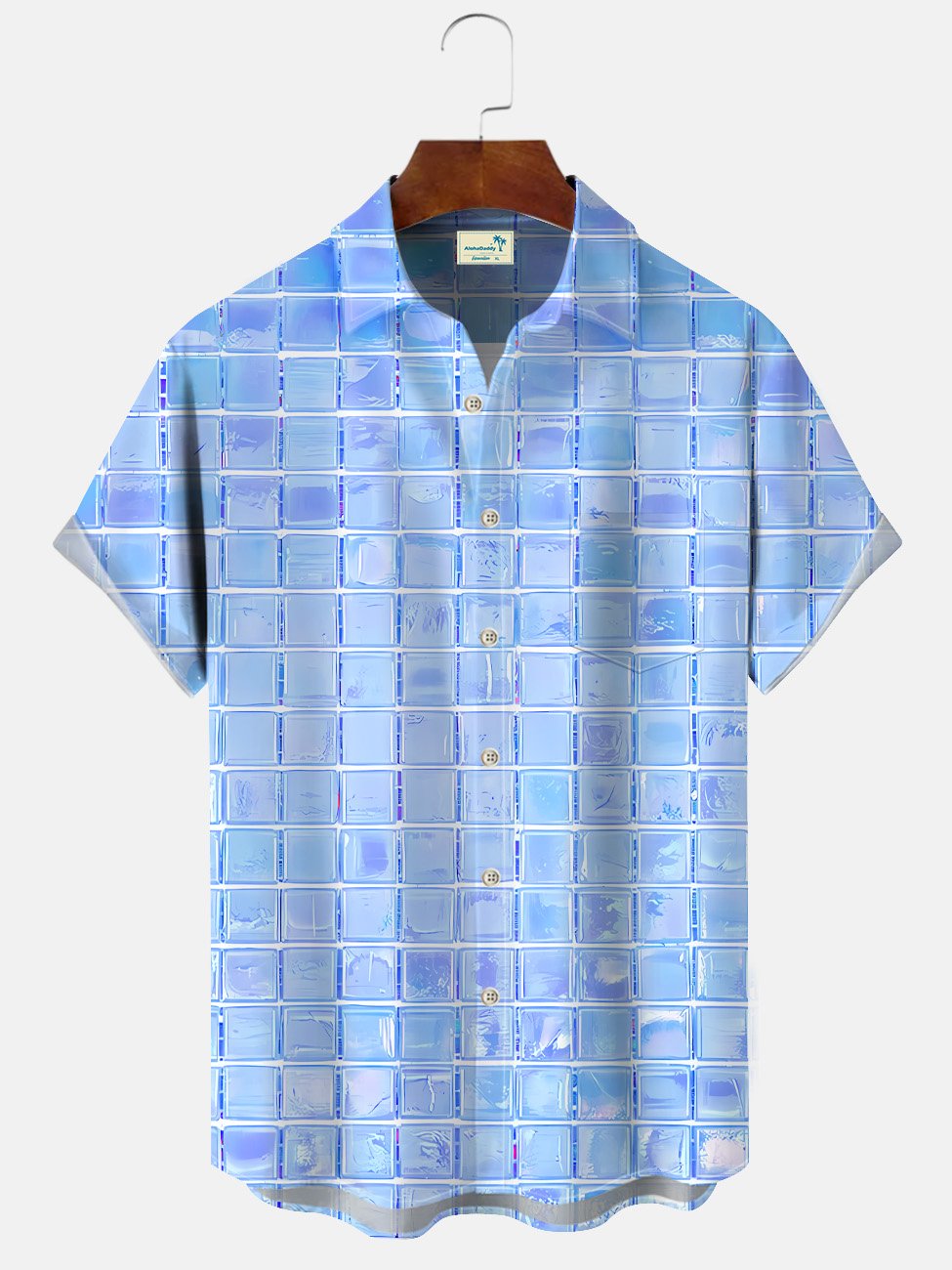 Camisa informal de manga corta con bolsillo con botones y diseño geométrico espejado de Alohadaddy