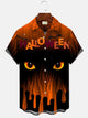 Camisa informal de manga corta con bolsillos y botones con diseño de calabaza de Halloween de Alohadaddy