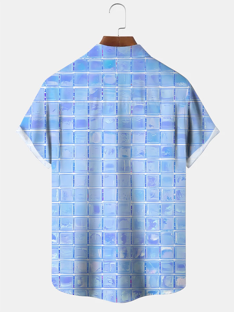 Camisa informal de manga corta con bolsillo con botones y diseño geométrico espejado de Alohadaddy
