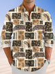 Camisa informal de manga larga con botones y bolsillo con estampado geométrico Paisley vintage de Alohadaddy