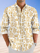 Alohadaddy Indian mural retro pocket button casual short sleeve shirt