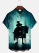 Alohadaddy Vintage Halloween Pocket Button Casual Short Sleeve Shirt