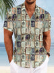 Camisa informal de manga corta con botones y bolsillo con diseño geométrico 3D de hojas de plantas de Alohadaddy