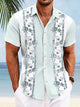 Camisa informal de manga corta para ir al trabajo, estilo años 50, con bolsillos, botones y hojas de plantas de Alohadaddy