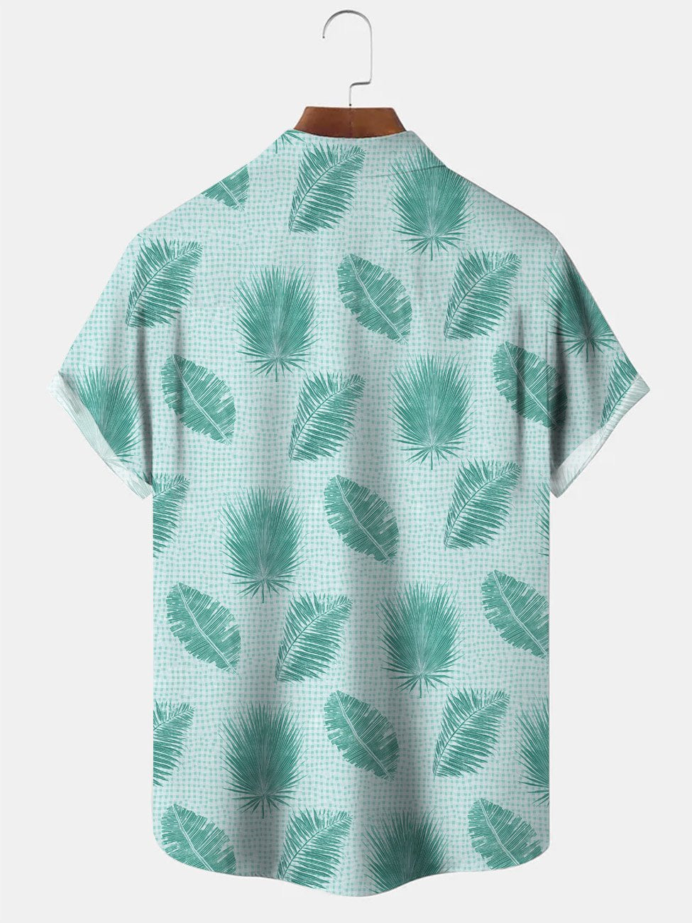Alohadaddy Plant Leaves Pocket Button Casual Short Sleeve Shirt