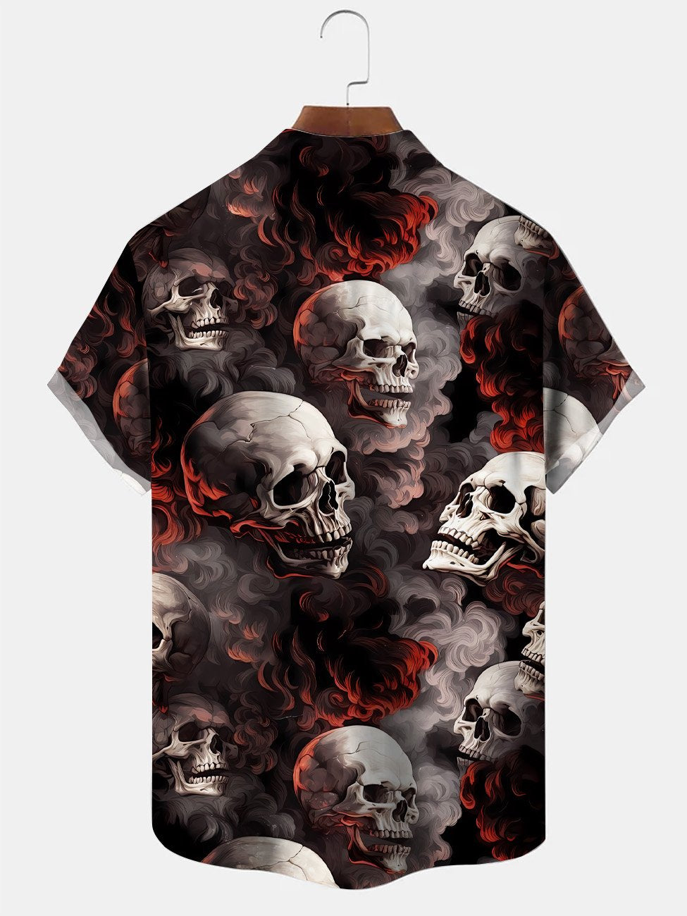 Chemise à manches courtes décontractée à boutons et poches vintage avec tête de mort Alohadaddy