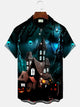 Camisa informal de manga corta con botones y bolsillo con calabaza de Halloween de Alohadaddy