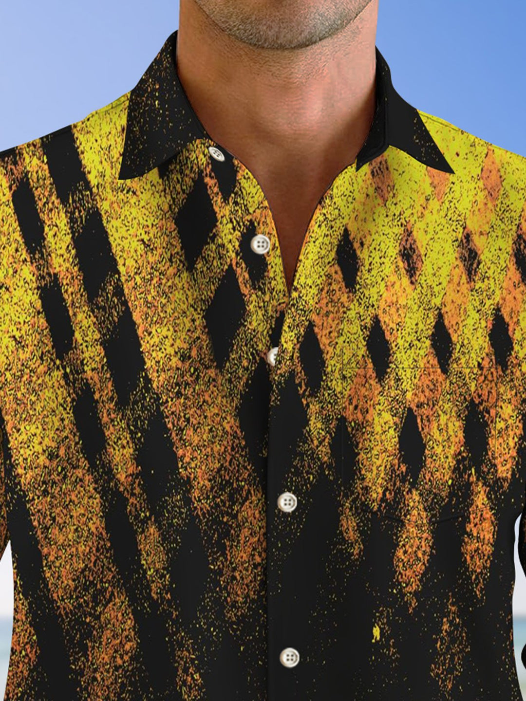 Alohadaddy Vintage Plaid Gradient Button Pocket Casual Long Sleeve Shirt