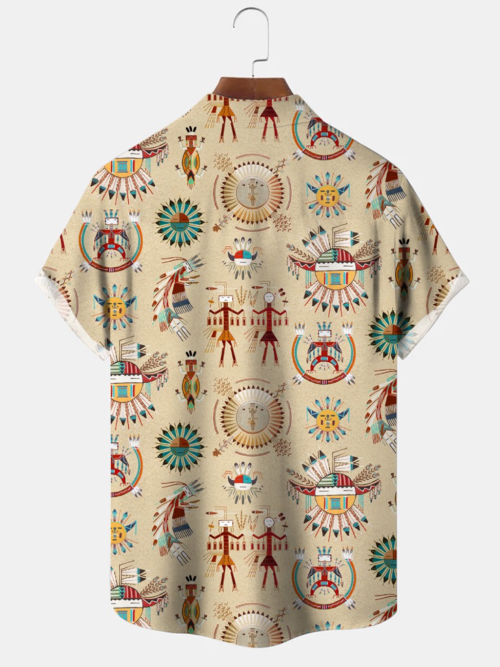 Alohadaddy Ethnic Indian Retro Pocket Button Casual Short Sleeve Shirt