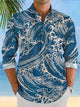 Camisa informal de manga larga con botones y bolsillo estilo vintage Wave de Alohadaddy