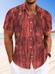 Alohadaddy Vintage Floral Geometric Stripes Button Pocket Casual Short Sleeve Shirt