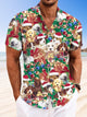 Alohadaddy Christmas Animal Dog Gift Button Pocket Casual Short Sleeve Shirt