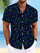 Camisa informal de vacaciones de manga corta con bolsillo fluorescente y lunares de Alohadaddy