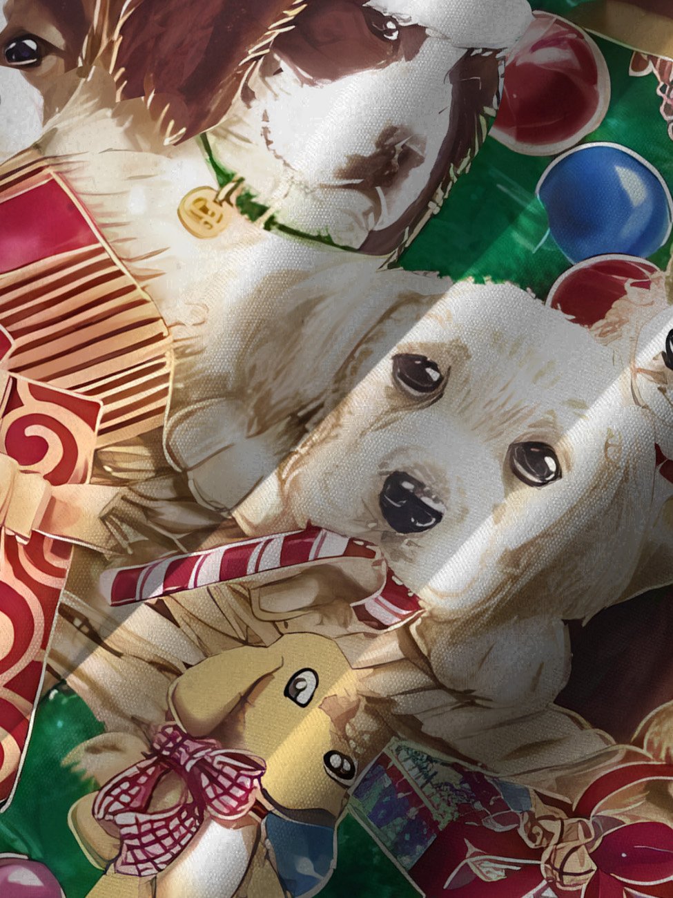 Alohadaddy Christmas Animal Dog Gift Button Pocket Casual Short Sleeve Shirt
