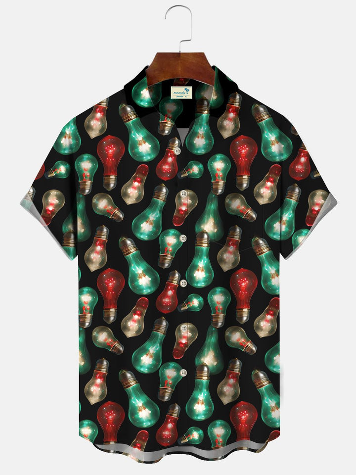 Alohadaddy Christmas Gift Pocket Button Casual Short Sleeve Shirt
